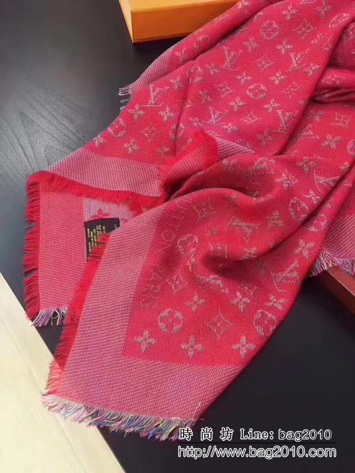 路易威登LV彩虹LV限量款 高原開司米爾羊毛真絲圍巾 LLWJ6657